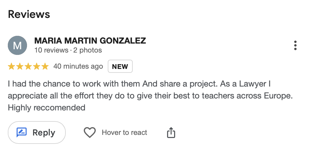 Review from teacher 1